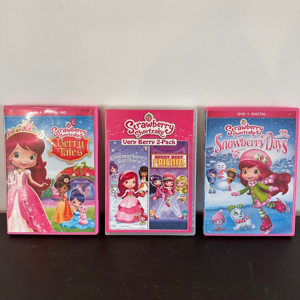 Strawberry Shortcake DVD Lot Berry Tales Snowberry Days Glimmerberry Ball Movie